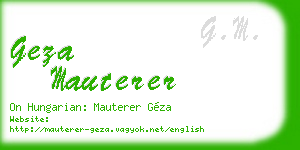 geza mauterer business card